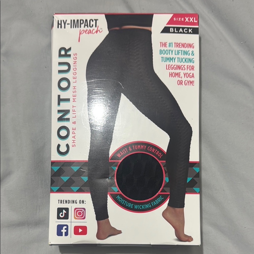 HY-IMPACT Peach Black Contour Leggings